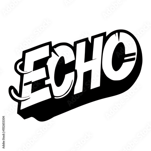 echo urban graffiti tag street art drawing vector illustration template design
