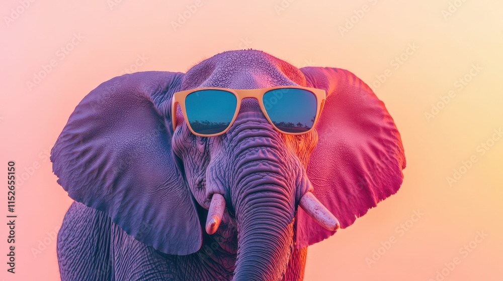 Stylish Elephant Wearing Sunglasses Stylish Elephant Wearing Sunglasses