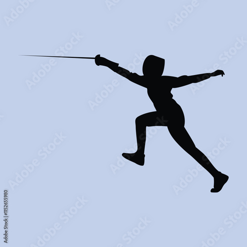 Fencing Sport Simple Silhouette Vector