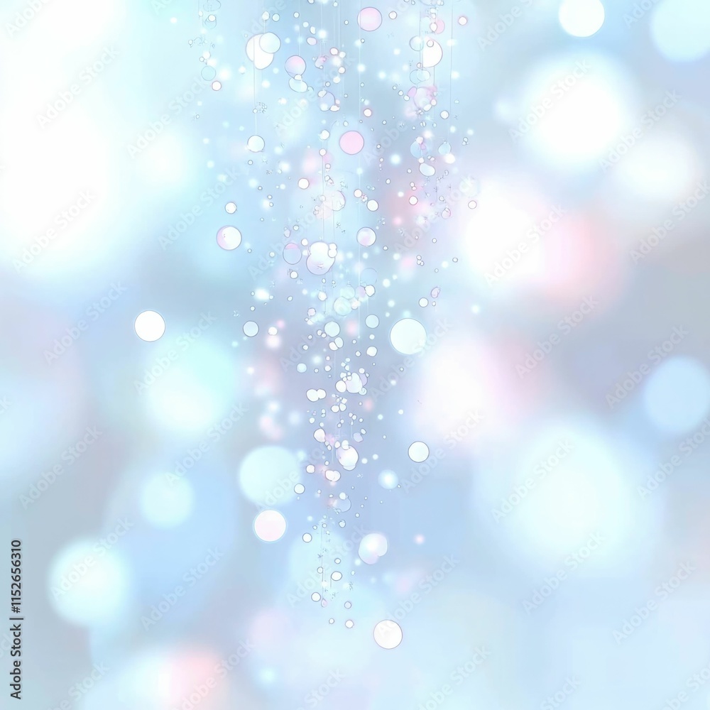 Fototapeta premium Sparkling winter design: snowy bokeh, frosty highlights, festive theme, cool hues, seasonal beauty, icy decoration, frozen tones