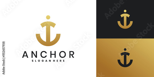 Anchor logo icon vector design template