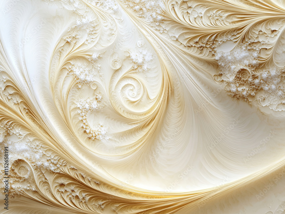 Exquisite cream colored pattern featuring delicate swirls and textures Exquisite cream colored pattern featuring delicate swirls and textures