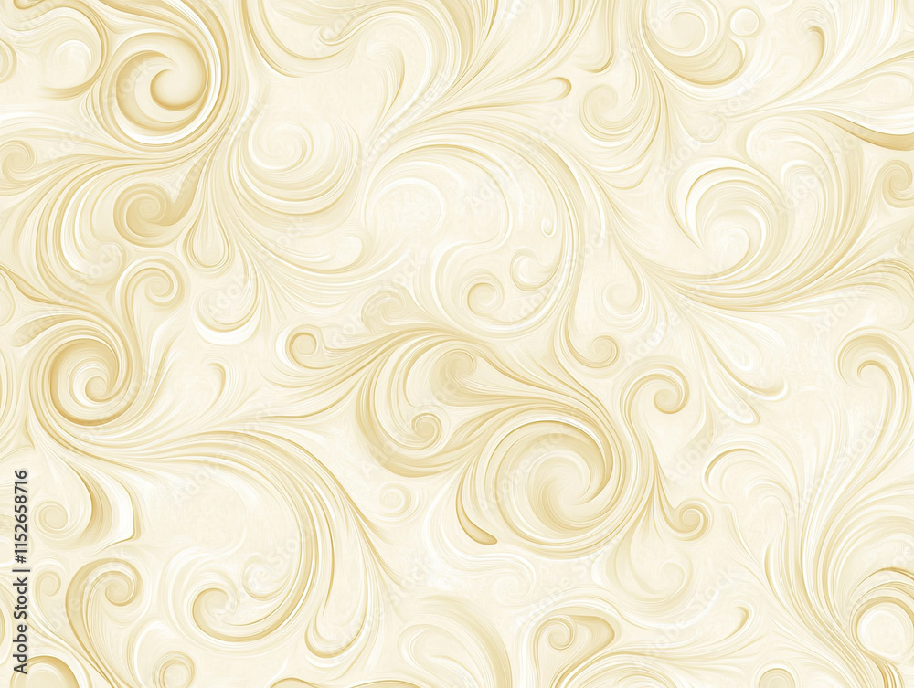 Elegant cream colored seamless pattern with intricate swirls and curves Elegant cream colored seamless pattern with intricate swirls and curves
