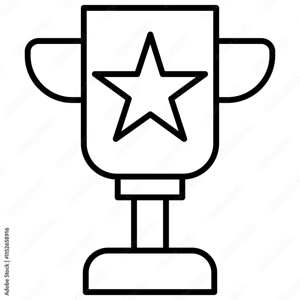 Trophy Cup Icon, Black And White Outline Icon Symbol Trophy Cup Icon, Black And White Outline Icon Symbol