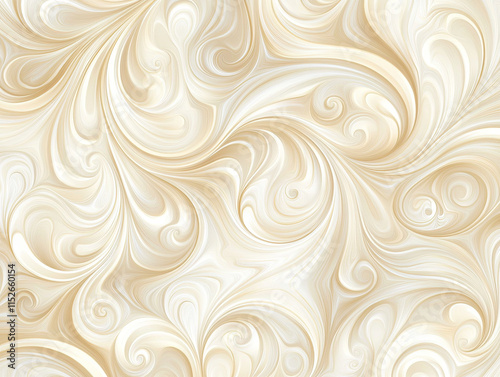 Opulent cream colored pattern with intricate swirls and elegant design