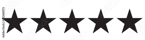 5 Star rating, customer review with gold stars flat vector icons for apps and websites. set of stars isolated on white background. Star icon. Stars in modern simple flat style vector