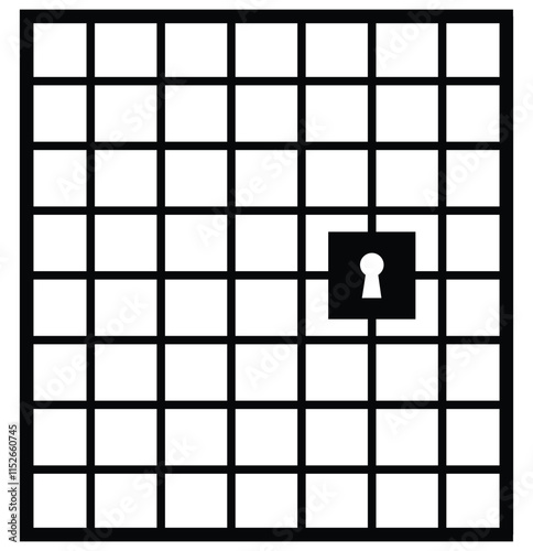 Prisoner icon. Jail Solid icon. Criminal jail icon isolated on white background. Jail vector icon. Vector illustrator.