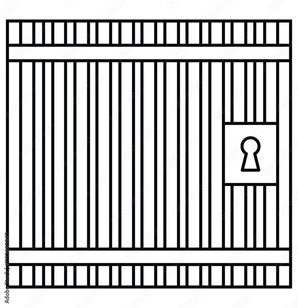 Jail icon vector isolated on white background, logo concept of Jail sign. Jail flat vector icon. Prisoner icon.