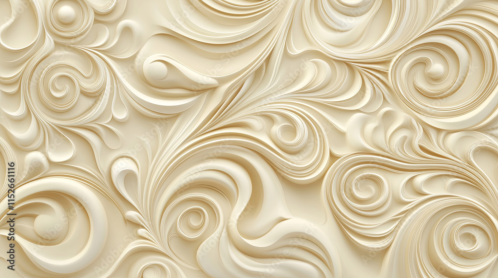 Refined cream colored seamless texture with intricate swirls and patterns Refined cream colored seamless texture with intricate swirls and patterns
