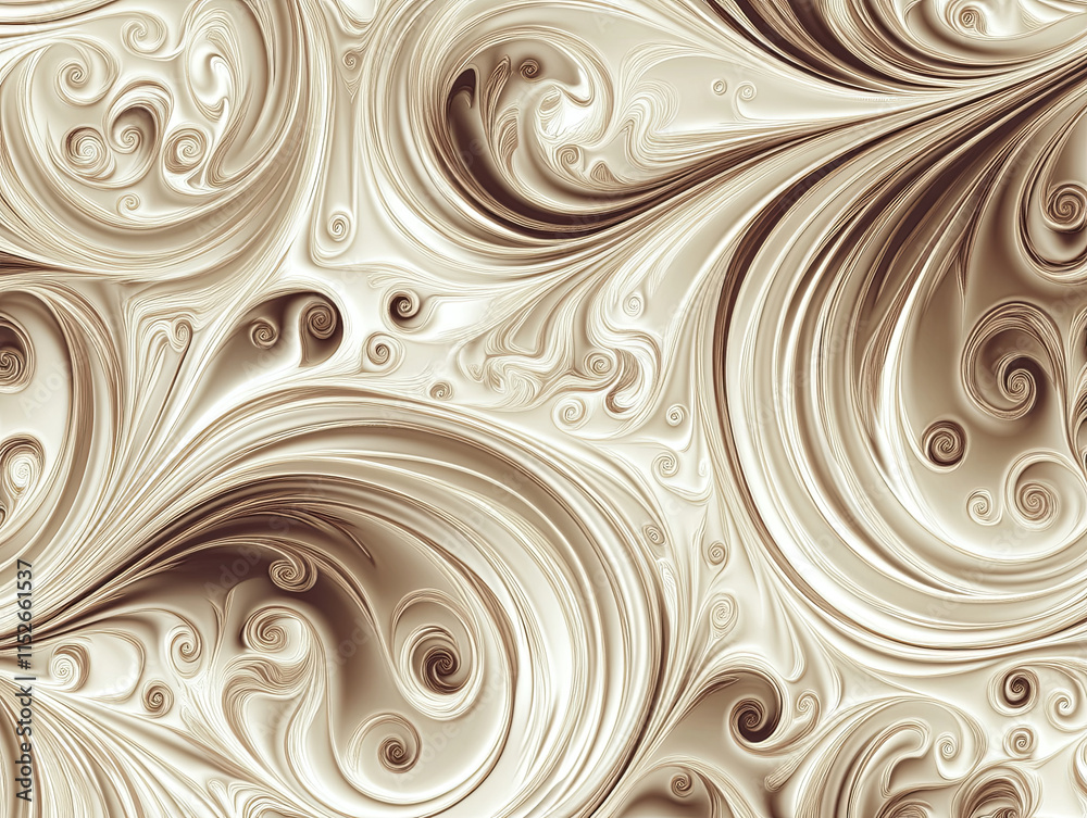 Sophisticated cream colored seamless pattern with swirling designs Sophisticated cream colored seamless pattern with swirling designs