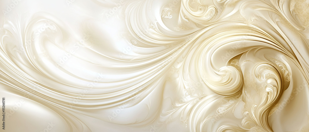 Fototapeta premium Elegant cream colored design featuring elaborate swirls and patterns