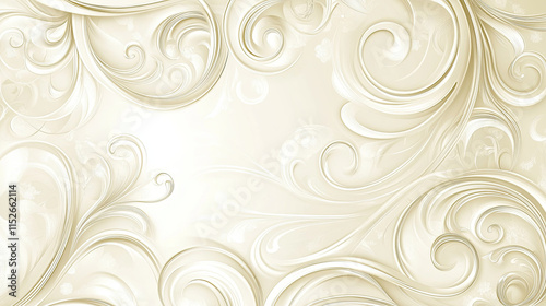 Sumptuous cream colored background with ornate swirling patterns, elegant and sophisticated design photo