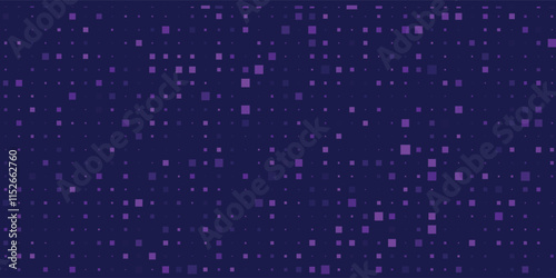 Purple abstract pixel texture bg video screen. Tv pattern background with square noise effect. Futuristic broadcast neon gradient banner for television