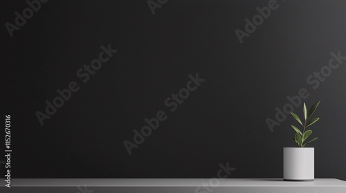 Minimalist Matte Black Background Indoor Setting Digital Art Calm Environment Neutral Viewpoint Aesthetic Concept