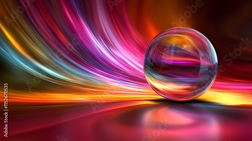 Colorful Abstract Sphere on Swirling Background