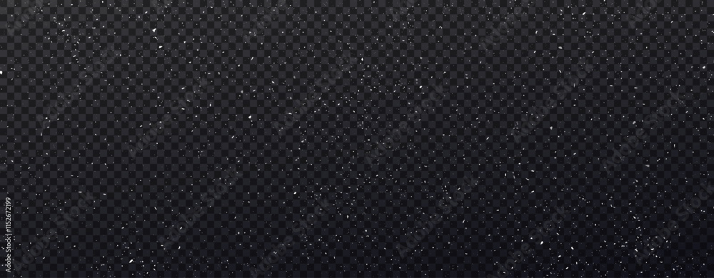 White micro dust isolated on transparent background. Texture grunge background with tiny white dust. Background with little noisy white particles