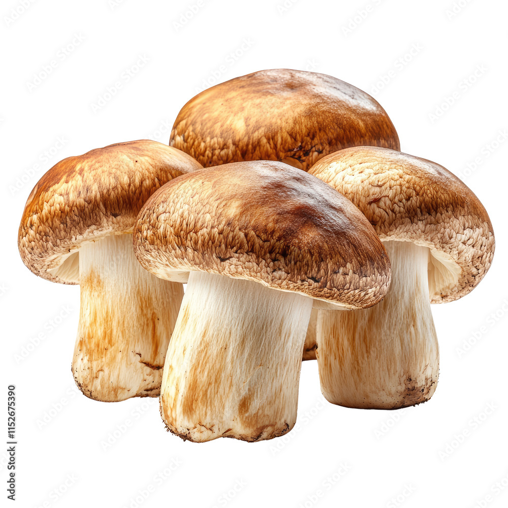 Fototapeta premium Fresh whole porcini mushrooms, cut out. Perfect for culinary and commercial design.