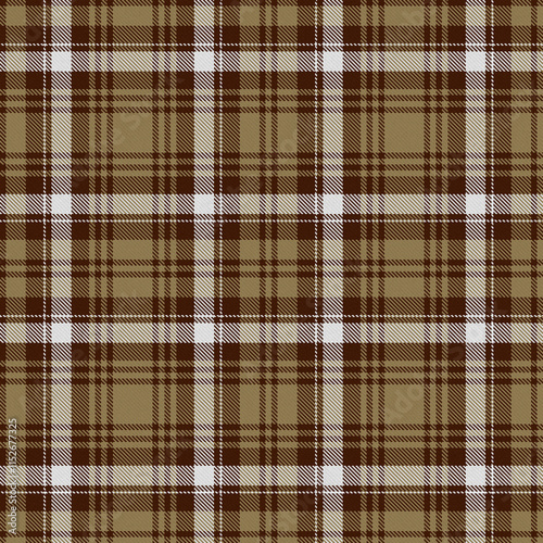 Brown, Tan, White Tartan Weave Pattern - Tile 