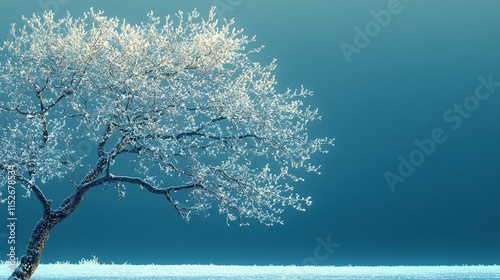 Winter Serenity: Leafless Tree with Detailed Branches Showcasing Nature's Stillness