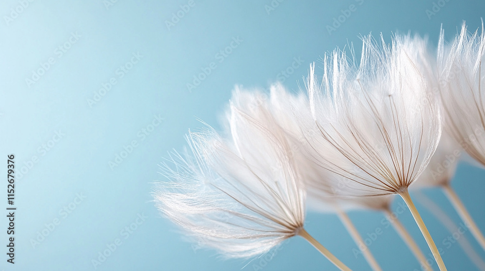Macro view of a dandelion seed head with delicate seeds poised to be carried by the wind, symbolizing change, hope, and transformation with soft blurred background and space for text Macro view of a dandelion seed head with delicate seeds poised to be carried by the wind, symbolizing change, hope, and transformation with soft blurred background and space for text