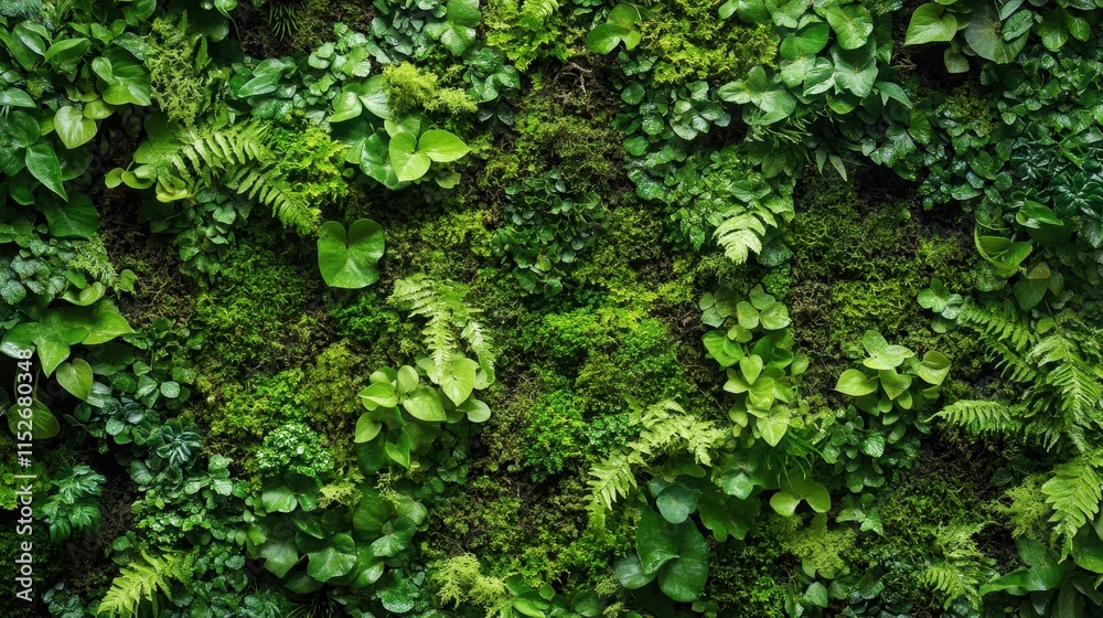Lush green moss wall with ferns and various plants. Ideal for nature, eco, or sustainability themes, adding a fresh and vibrant feel to your designs. Lush green moss wall with ferns and various plants. Ideal for nature, eco, or sustainability themes, adding a fresh and vibrant feel to your designs.