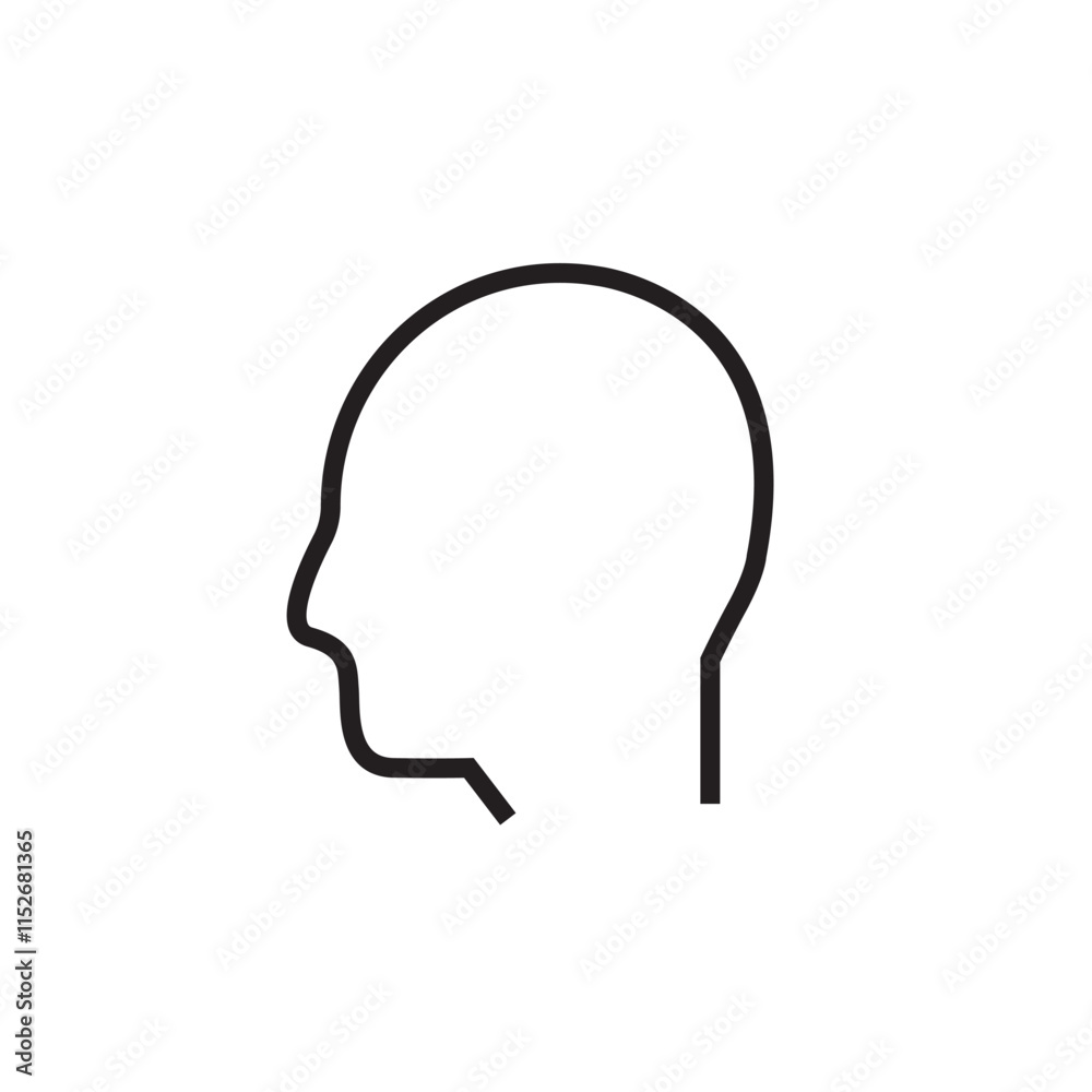 human head icon vector eps outline human head icon vector eps outline