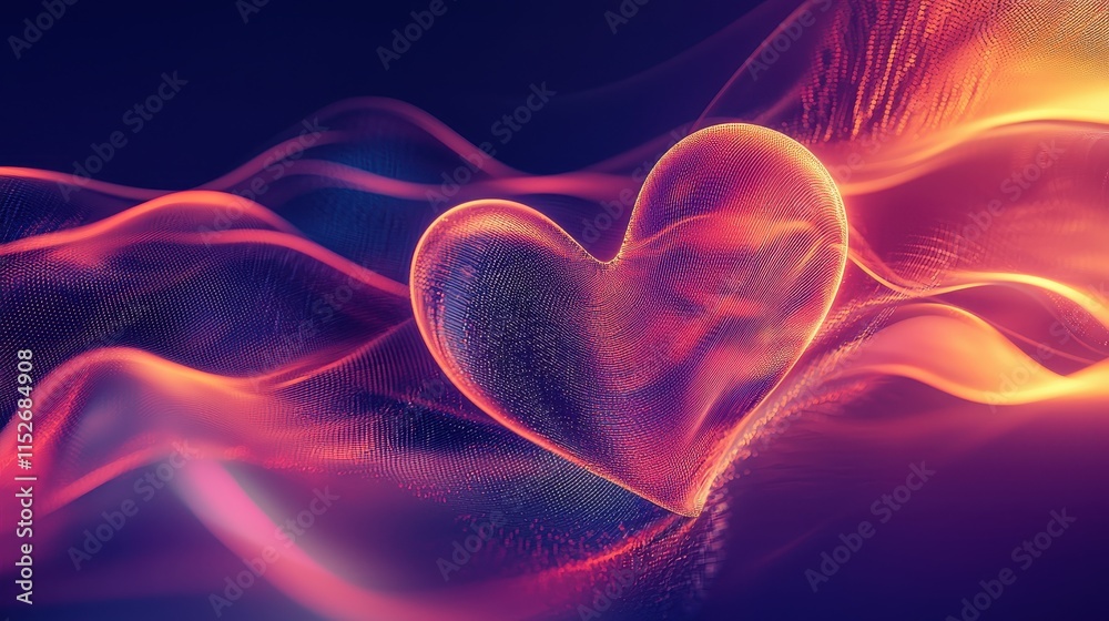 Obraz premium Abstract flowing heart shapes in warm hues