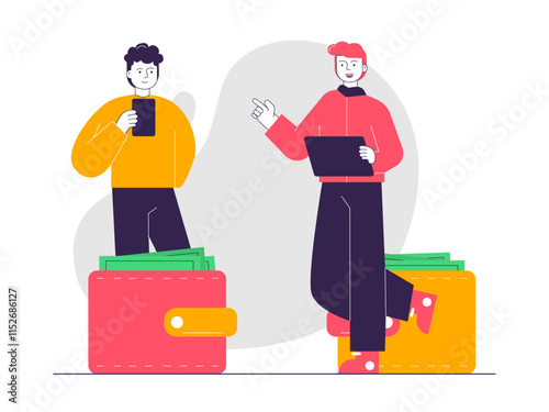 Partnership investment. Investment illustrations. Flat vector illustrations