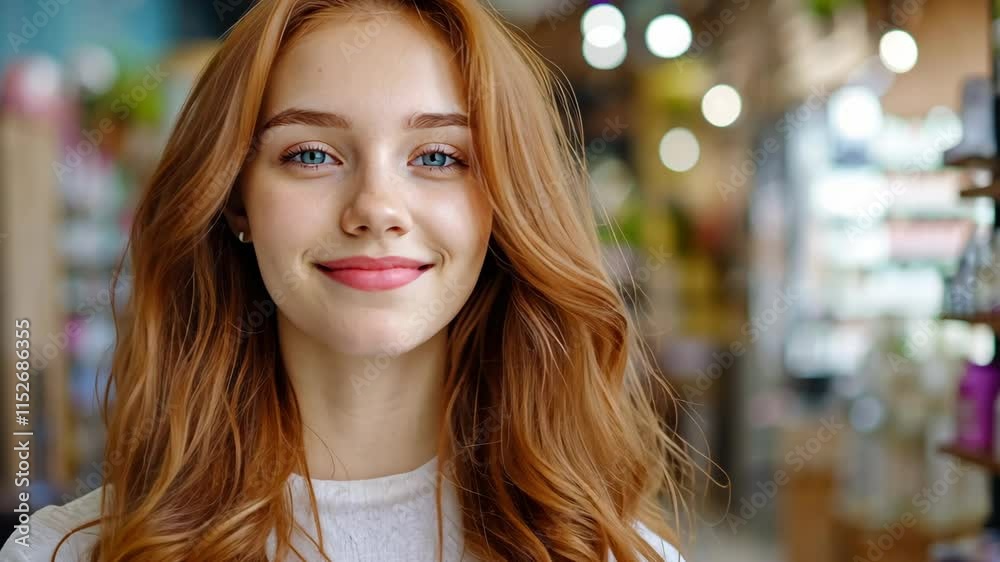 custom made wallpaper toronto digitalsmiling brown hair teenage girl smiling at modern salon