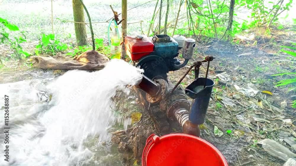 Lift water with cello machine Lift water with cello machine