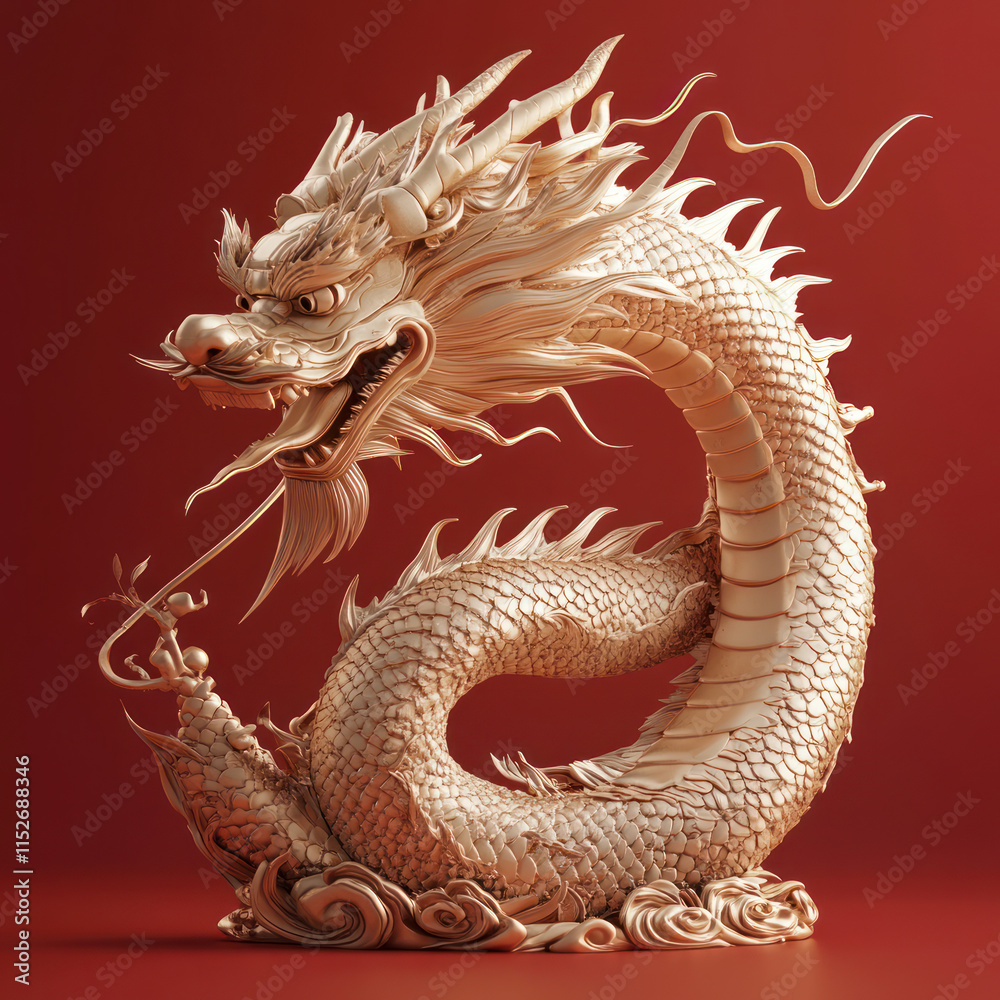 Obraz premium chinese dragon statue