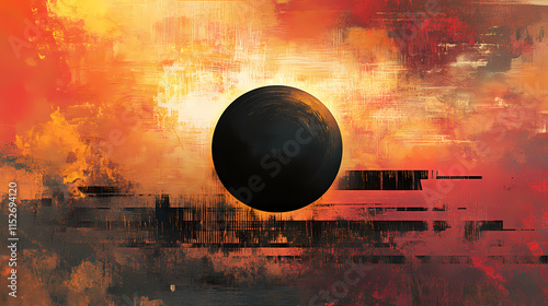 Abstract illustration sun eclipse. Eclipser. Illustration