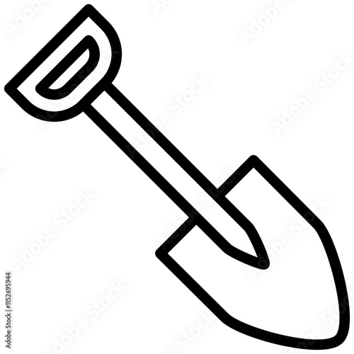 Shovel Outline Icon, Black And White Outline Icon Symbol Vector