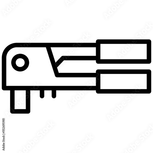 Rivet Plier Outline Icon, Black And White Outline Icon Symbol Vector