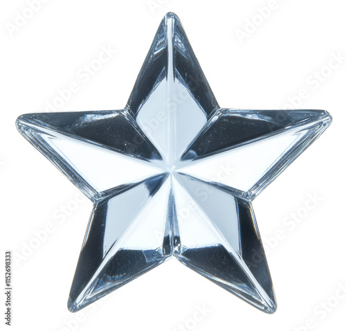 High-Quality PNG of silver star jewels sticker Isolated on White Background – High Resolution