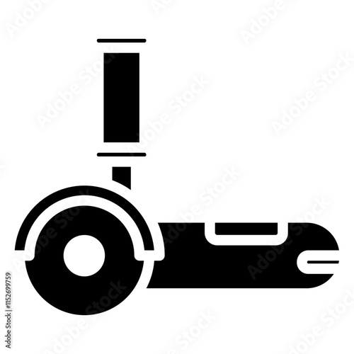 Grinding Glyph Icon, Black And White Glyph Icon Symbol Vector