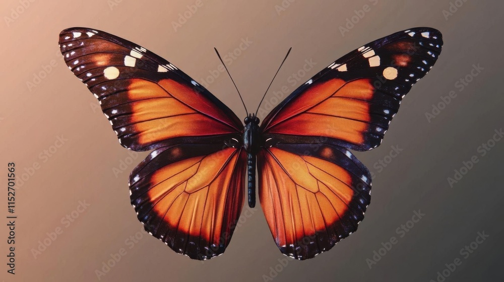 Obraz premium Orange Butterfly Shows Wings with Elegance and Gracefully Beauty.