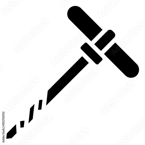 Auger Glyph Icon - Carpentry