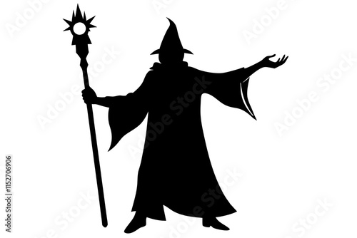 halloween witch with broom