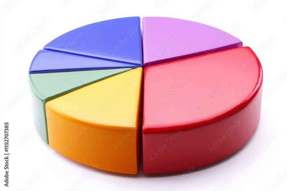 Obraz premium Colorful Pie Chart Representing Freelance Income Trends