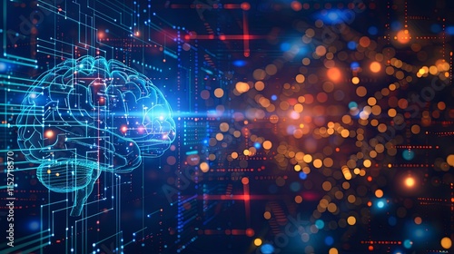 Wallpaper Mural Digital Brain: A Neural Network Visualization of Artificial Intelligence Torontodigital.ca