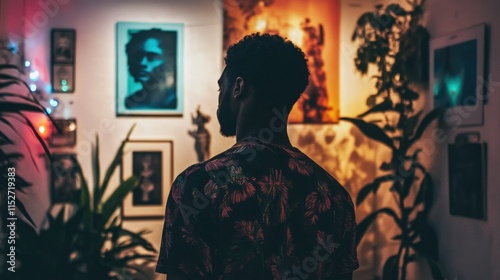 Wallpaper Mural Man admiring art in a gallery. Torontodigital.ca