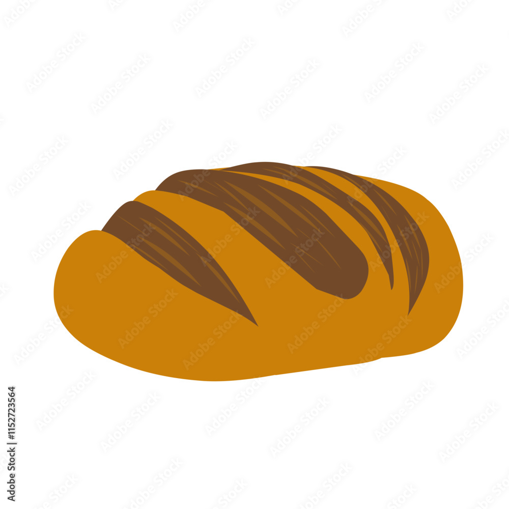 Flat design hand drawn bread illustration. Illustration of various types of bread and various flavors Flat design hand drawn bread illustration. Illustration of various types of bread and various flavors