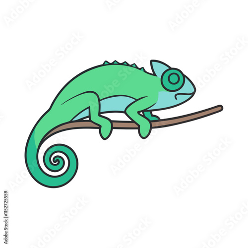 green chameleon cartoon