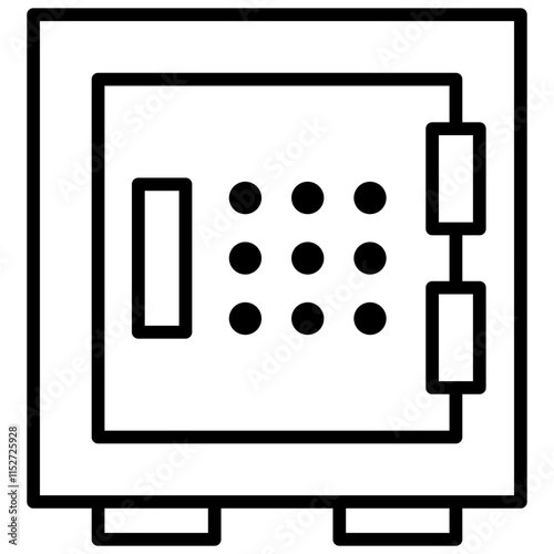 Safety Box Outline Icon, Banking and financial Concept