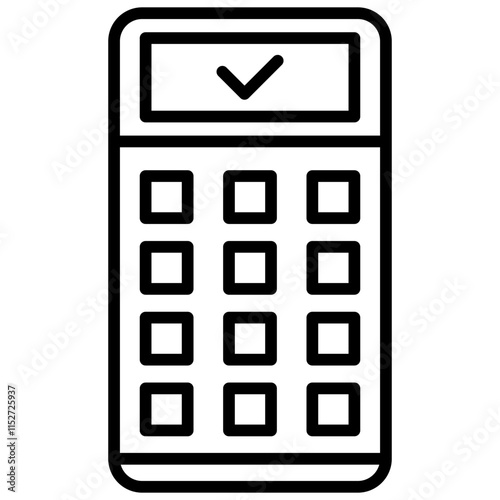 Calculator Outline Icon, Banking and financial Concept