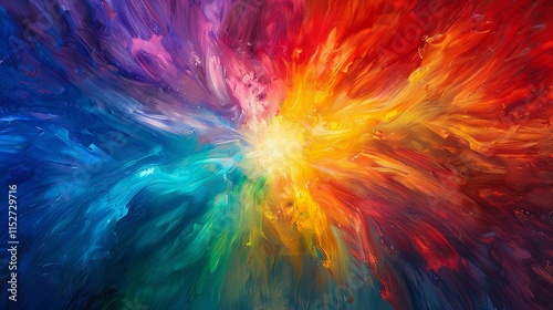 Wallpaper Mural Abstract explosion of vibrant colors in a dynamic, swirling pattern. Torontodigital.ca