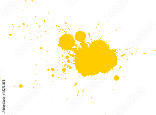 yellow watercolor brush painting splash splatter grunge graphic element