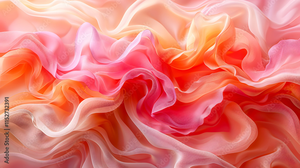 Fototapeta premium Soft Colorful Fabric Waves with Flowing Texture in Pastel Shades