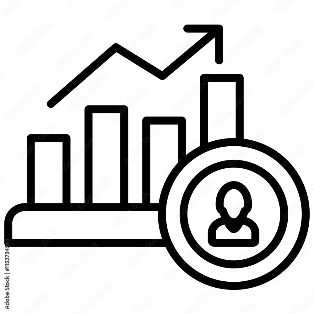 Up Graph Outline Icon, Business and Marketing Outline Icon Up Graph Outline Icon, Business and Marketing Outline Icon